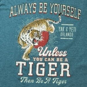 Always Be Yourself Tiger Tank Landry's Blue Men's XXL EUC 8032
